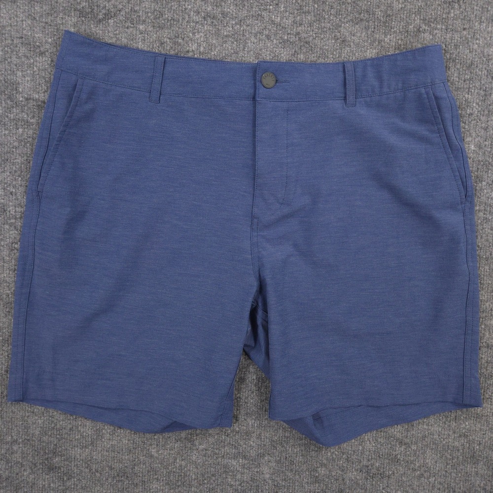 Faherty All Day Shorts Mens 35 Blue Heather Hybrid Chino Performance 7" Inseam